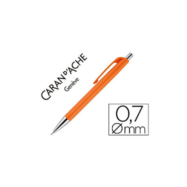 CARAN D'ACHE Porte-mine 884 infinite Mine 0.7mm Bouton Poussoir Chrome Brillant Orange