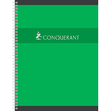 CONQUÉRANT Cahier Spiralé 24x32CM 100p 70g grands carreaux coloris aléatoires pas cher