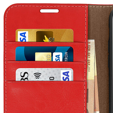 Avizar Etui folio Rouge Cuir véritable pour Apple iPhone XS Max pas cher