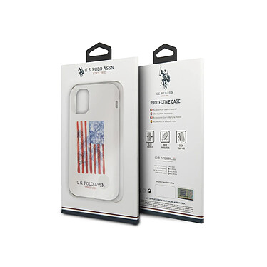 Avis U.S Polo Coque pour Apple iPhone 11 Pro Gamme American Flag en TPU Blanc