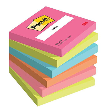 POST-IT Bloc-note adhésif Notes, 76 x 76 mm, Poptimistic