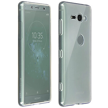 Avizar Coque Arrière + Film Verre Trempé Transparent Xperia XZ2 Compact - Transparent