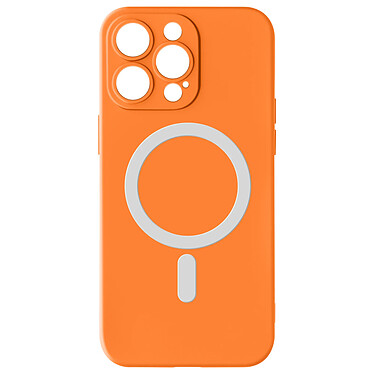 Avizar Coque Magsafe pour iPhone 15 Pro Max Silicone Souple Soft touch  Orange