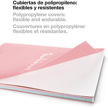 MIQUELRIUS Cahier Spirales Couverture PP A4 210 x 297 mm 4 perforations 120 feuilles 90 g Lavande pas cher