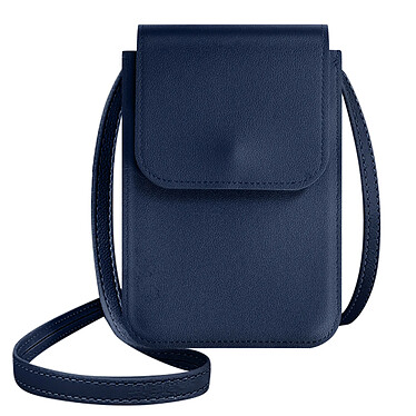 Avizar Pochette Bandoulière Smartphone avec Rangement carte Sangle 135cm  bleu nuit