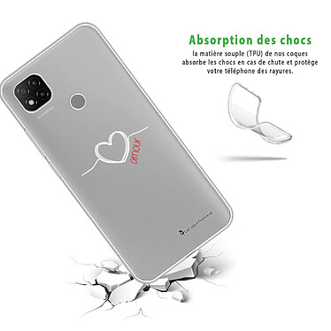 Avis LaCoqueFrançaise Coque Xiaomi Redmi 9C 360 intégrale transparente Motif Coeur Blanc Amour Tendance