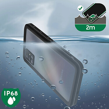 Avis Redpepper Coque pour Samsung Galaxy A51 Bi-matière Waterproof 2m Film Écran  Noir