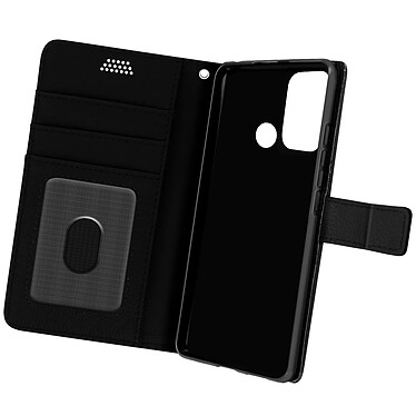 Avizar Housse Motorola Moto G60s Aspect Grainé Clapet Portefeuille Stand Vidéo noir