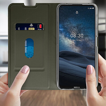 Acheter Avizar Housse Nokia 8.3 5G Porte-carte Fonction Support Finition Satinée Noir