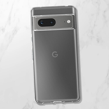 Avizar Coque pour Google Pixel 7 Silicone Souple et Film Verre Trempé 9H  transparent pas cher