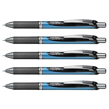 PENTEL stylo roller à encre gel liquide EnerGel BLN75 Noir x 5