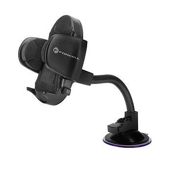 Forcell Support Voiture ovale pour Smartphone Pare Brise et Tableau de Bord Bras Souple  Noir