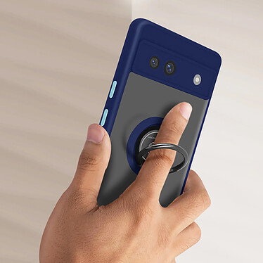 Avis Avizar Coque pour Google Pixel 7a Bi-matière Bague Métallique Support Vidéo  Bleu