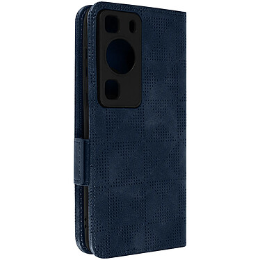 Avizar Étui pour Huawei P60 Pro Portefeuille Support Vidéo Série GeoWallet  Bleu Nuit