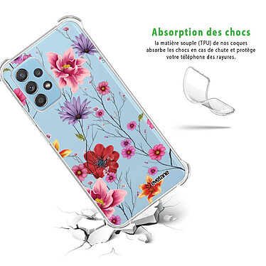 Avis Evetane Coque Samsung Galaxy A52 anti-choc souple angles renforcés transparente Motif Fleurs Multicolores