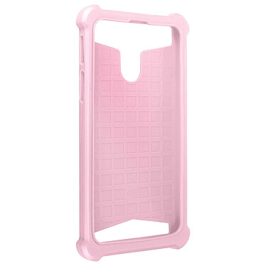 Avizar Coque Smartphone 5'' à 5.3'' Silicone Gel Coins Renforcés Dos Effet Cuir  Rose