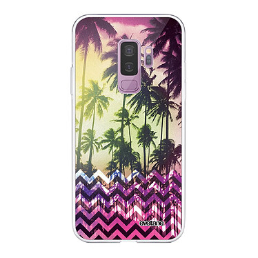 Evetane Coque Samsung Galaxy S9 Plus 360 intégrale transparente Motif Palmiers Tendance