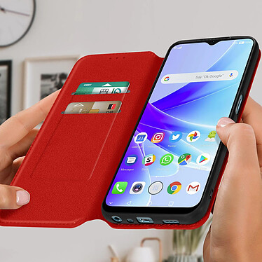 Avis Avizar Housse pour Oppo A57 et A57s Clapet Portefeuille Fonction Support Vidéo  rouge