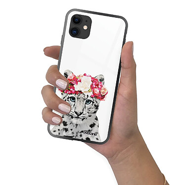 Evetane Coque iPhone 11 Coque Soft Touch Glossy Leopard Couronne Design pas cher