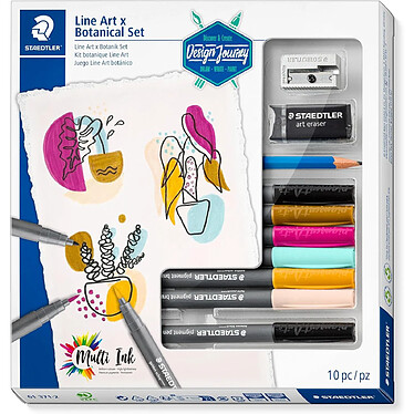 STAEDTLER Kit de dessin Line Art & Botanical Set, 10 pièces