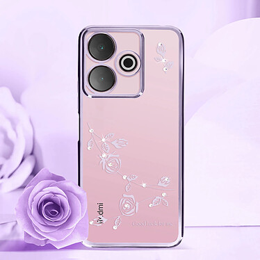 Avis Avizar Coque Silicone pour Xiaomi Redmi 13 Motif Fleurs Pailletées et Strass Lavande