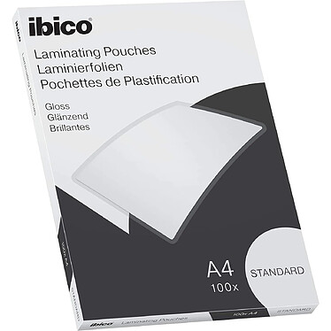 IBICO Boite de 100 Pochettes de Plastification Basics Standard A4 Brillante