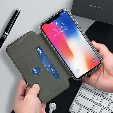 Acheter Avizar Etui folio Noir Porte-Carte pour Apple iPhone X , Apple iPhone XS