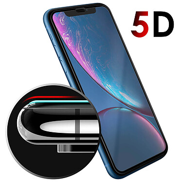 Avizar Film iPhone XR Protection écran verre trempé bords biseautés Contour Noir pas cher