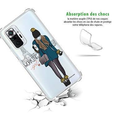 Avis LaCoqueFrançaise Coque Xiaomi Redmi Note 10 Pro Silicone antichocs Solides coins renforcés  transparente Motif Working girl