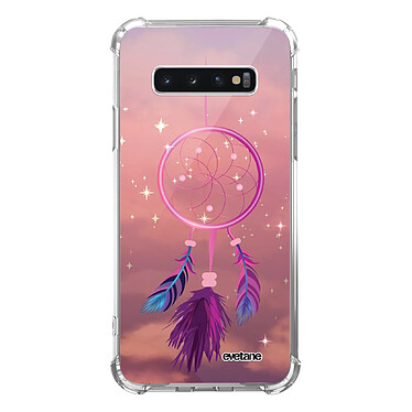 Evetane Coque Samsung Galaxy S10 anti-choc souple angles renforcés transparente Motif Attrape rêve rose