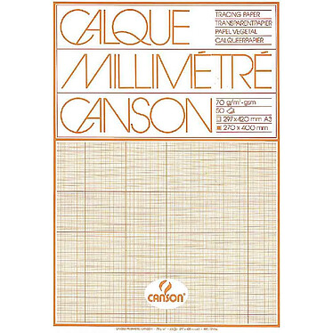 CANSON Pack 50 feuilles Calque Millimétré 650x500 mm 100 g