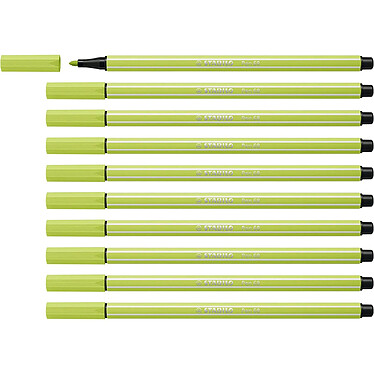 STABILO Stylo feutre Pen 68, citron vert x 10