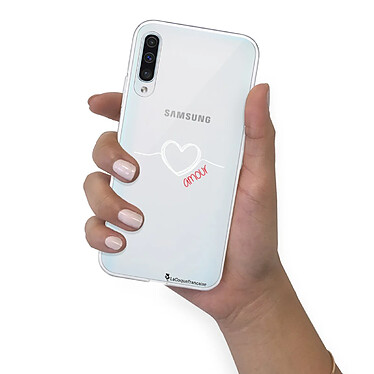 LaCoqueFrançaise Coque Samsung Galaxy A70 360 intégrale transparente Motif Coeur Blanc Amour Tendance pas cher