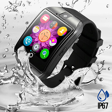 Avizar Montre Connectée Étanche IP67 Bluetooth Caméra Cardio Tracker d'Activités Noir pas cher