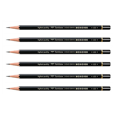 TOMBOW Crayon Graphite Haute Qualité MONO 100 6B x 6