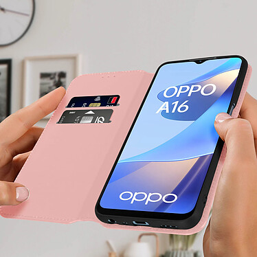 Avis Avizar Étui Oppo A16 et Oppo A16s Clapet Portefeuille Fonction Support Vidéo Rose Gold