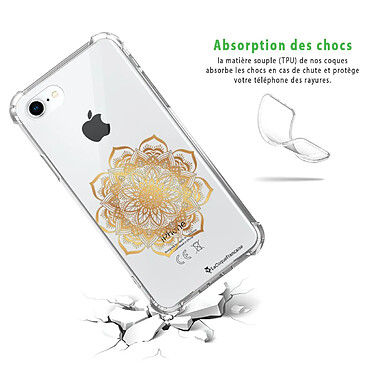 Avis LaCoqueFrançaise Coque iPhone 7/8/ iPhone SE 2020 anti-choc souple angles renforcés transparente Motif Mandala Or