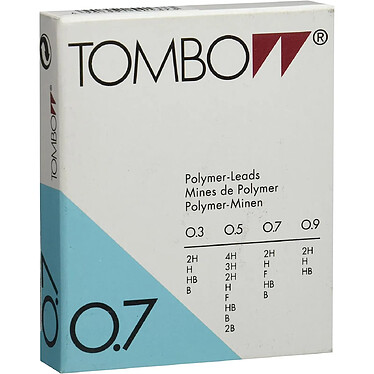 TOMBOW Etui de 12 Mines pour porte-mine pointe calibrée 0,7 mm dureté F x 12