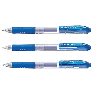 PENTEL Stylo bille encre à gel Hybrid Gel Grip K157, bleu x 3