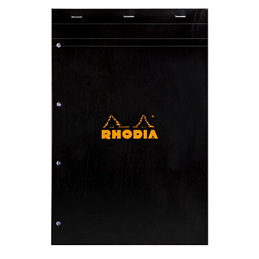 RHODIA Bloc BLACK N°20 21x31,8cm 80F agrafées 80g perf 4 trous Q.5x5