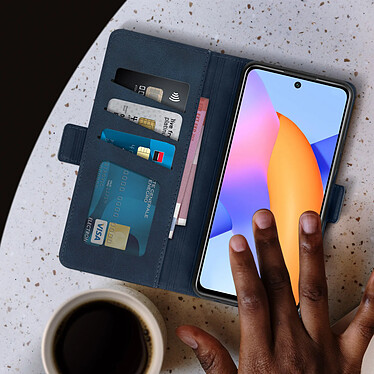 Avis Avizar Étui Honor 10X Lite Style Vintage avec Porte-cartes et Support Vidéo bleunuit