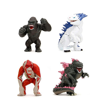 Godzilla - Pack 4 figurines Diecast Nano Metalfigs série 1 4 cm