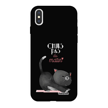 Evetane Coque iPhone X/ Xs Silicone Liquide Douce noir Chuis pas du matin