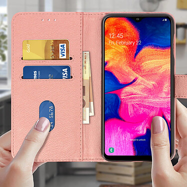 Avis Avizar Housse Samsung Galaxy A10 Étui Portefeuille Support Stand Rose gold