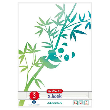 HERLITZ Bloc de cours GREENline A4, 50 feuilles, réglure 3