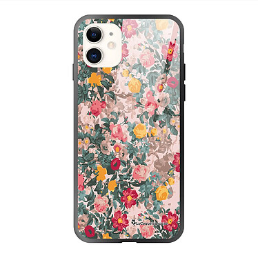 LaCoqueFrançaise Coque iPhone 11 Coque Soft Touch Glossy Fleurs Beige et Rose Design