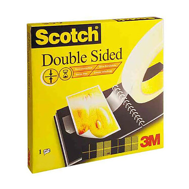 SCOTCH Ruban adhésif double face 665, 12 mm x 32,9 m à l'Unité