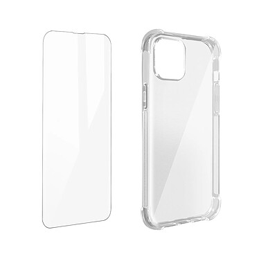 Avizar Pack Protection pour iPhone 13 Mini Coque Souple et Film Verre Trempé 9H Transparent