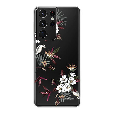 LaCoqueFrançaise Coque Samsung Galaxy S21 Ultra 5G silicone transparente Motif Fleurs Sauvages ultra resistant