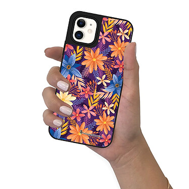 Acheter LaCoqueFrançaise Coque iPhone 12 Mini miroir Fleurs violettes et oranges Design